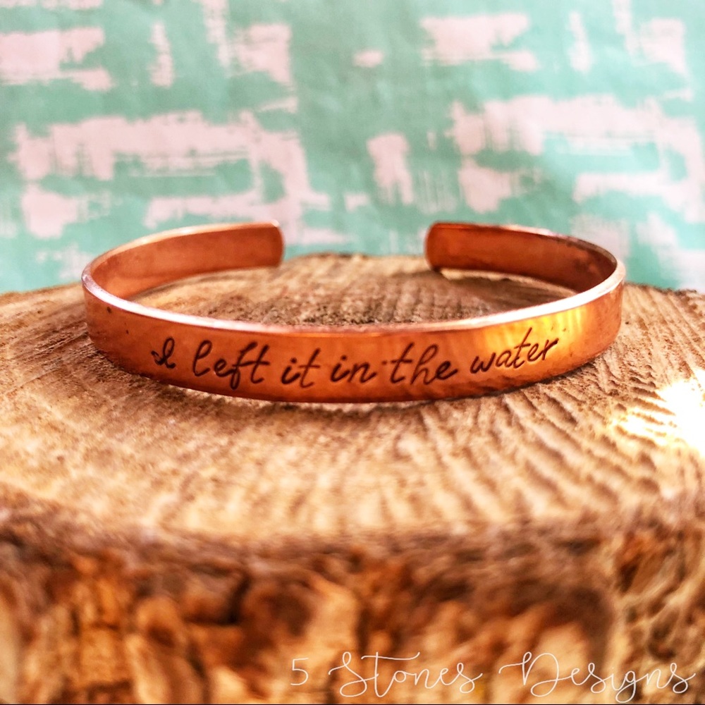 🆕 I Left it in the Water Baptism Date Christian Cross Stainless Cuff Bracelet